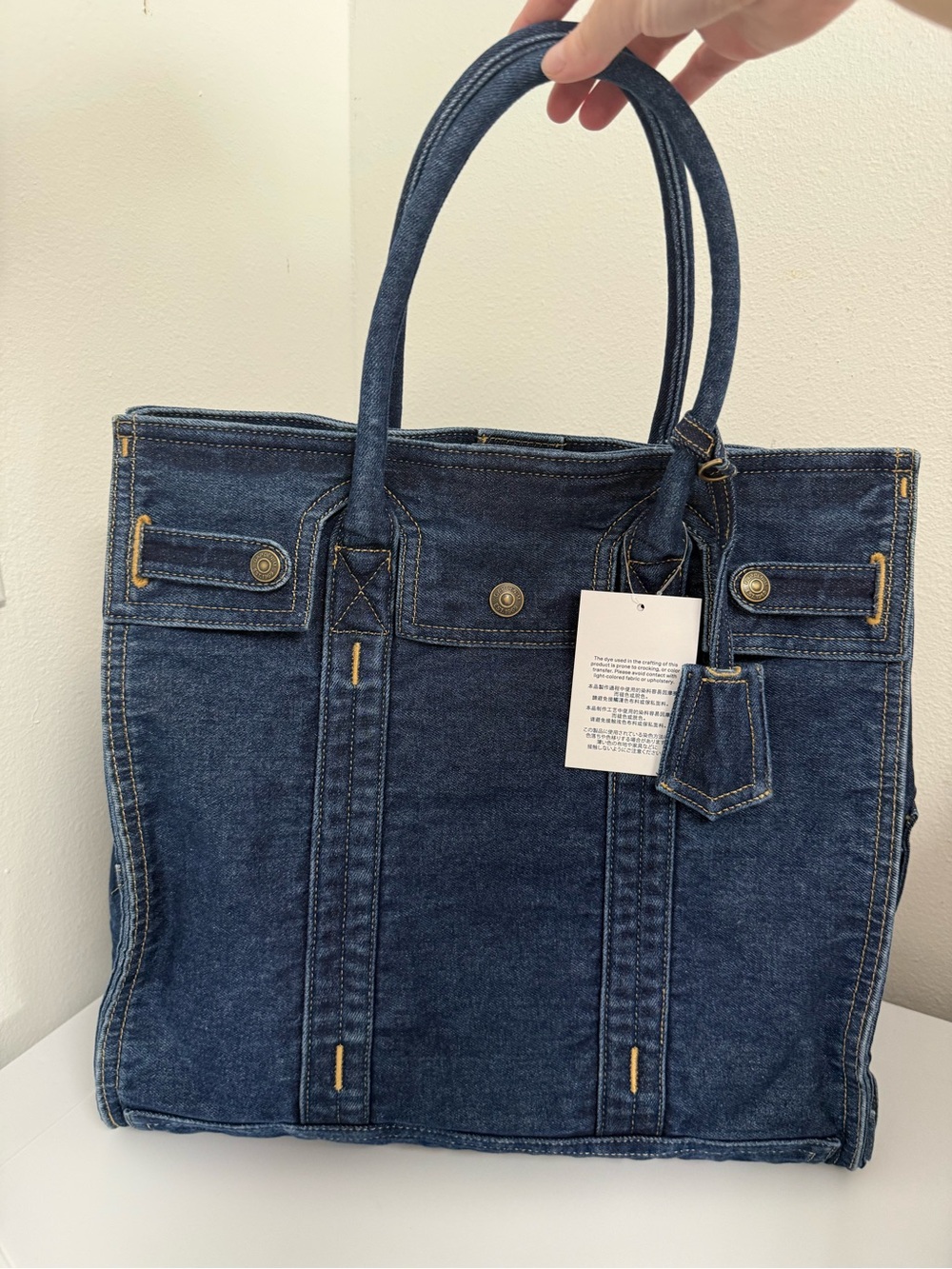 Gap large denim five pocket tote- dark wash (NWT) - Picture 11 of 13